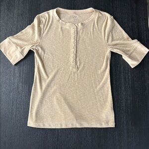 GAP Short Sleeve Rib Henley Top